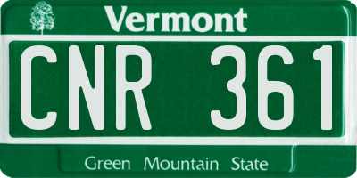 VT license plate CNR361