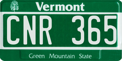 VT license plate CNR365