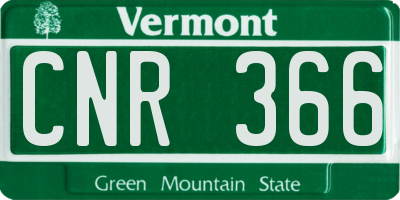 VT license plate CNR366