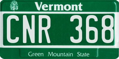 VT license plate CNR368