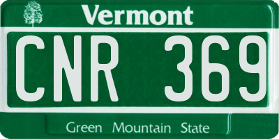 VT license plate CNR369
