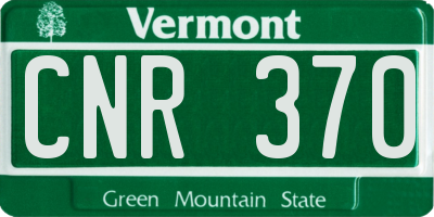 VT license plate CNR370