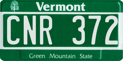 VT license plate CNR372
