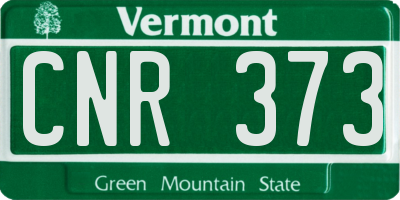 VT license plate CNR373