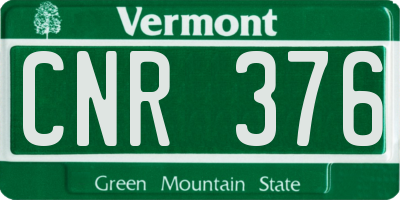 VT license plate CNR376