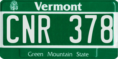 VT license plate CNR378