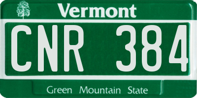 VT license plate CNR384