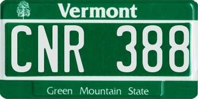 VT license plate CNR388