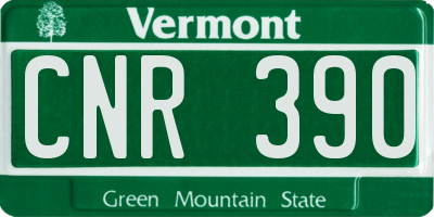 VT license plate CNR390