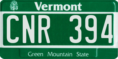VT license plate CNR394