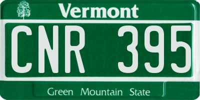 VT license plate CNR395