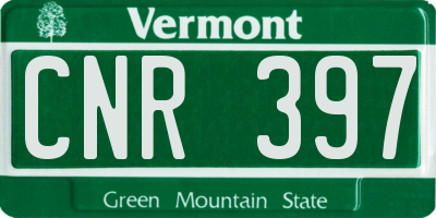 VT license plate CNR397