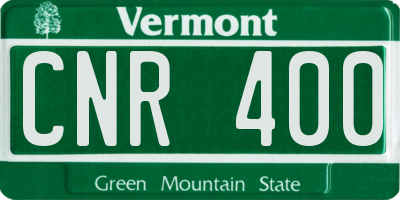 VT license plate CNR400