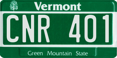 VT license plate CNR401