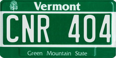 VT license plate CNR404