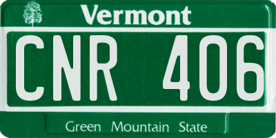 VT license plate CNR406