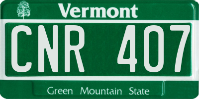 VT license plate CNR407