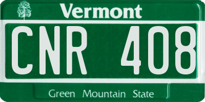 VT license plate CNR408