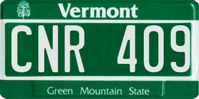 VT license plate CNR409