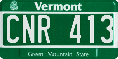 VT license plate CNR413