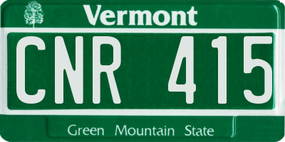 VT license plate CNR415
