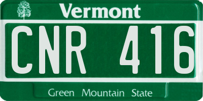 VT license plate CNR416