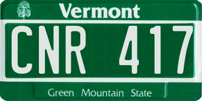 VT license plate CNR417