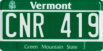 VT license plate CNR419