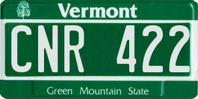 VT license plate CNR422