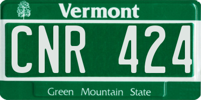 VT license plate CNR424