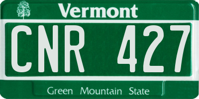 VT license plate CNR427