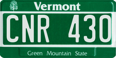 VT license plate CNR430