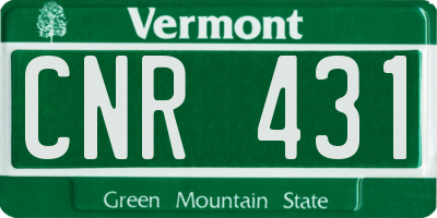 VT license plate CNR431
