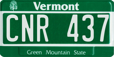 VT license plate CNR437