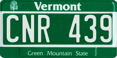 VT license plate CNR439