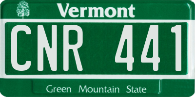 VT license plate CNR441