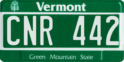 VT license plate CNR442