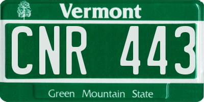 VT license plate CNR443