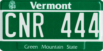 VT license plate CNR444