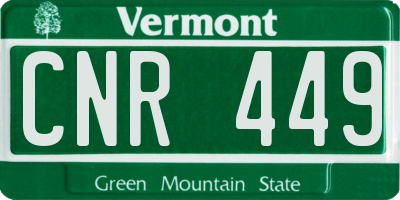 VT license plate CNR449
