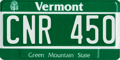 VT license plate CNR450