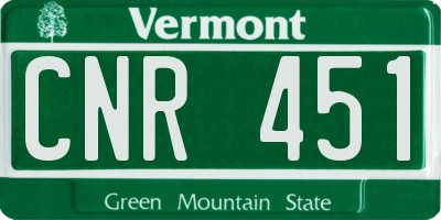 VT license plate CNR451