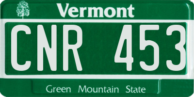 VT license plate CNR453