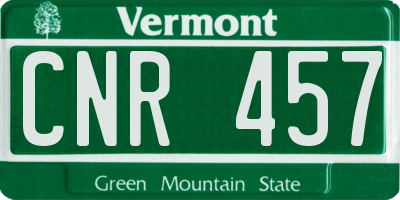 VT license plate CNR457