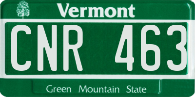 VT license plate CNR463