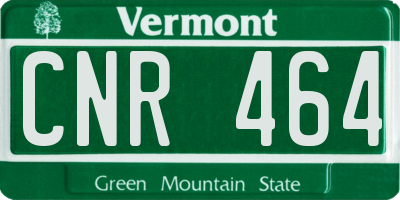 VT license plate CNR464
