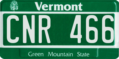 VT license plate CNR466