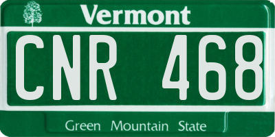VT license plate CNR468