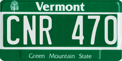 VT license plate CNR470