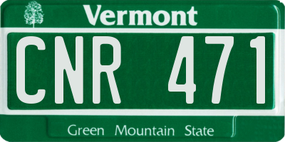 VT license plate CNR471